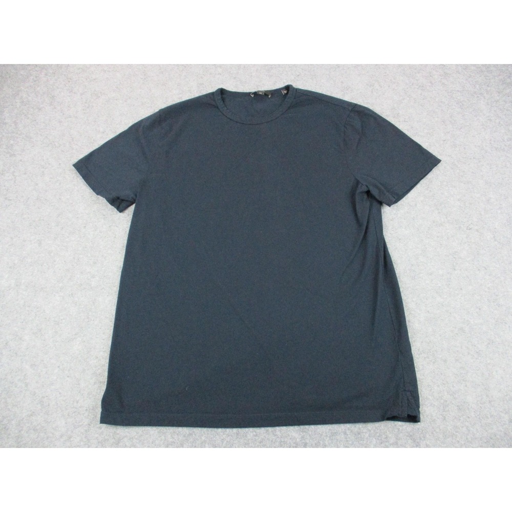 Vince Shirt Mens Large Blue Crew Neck Short Sleeve Basic Minimalist Cotton USA